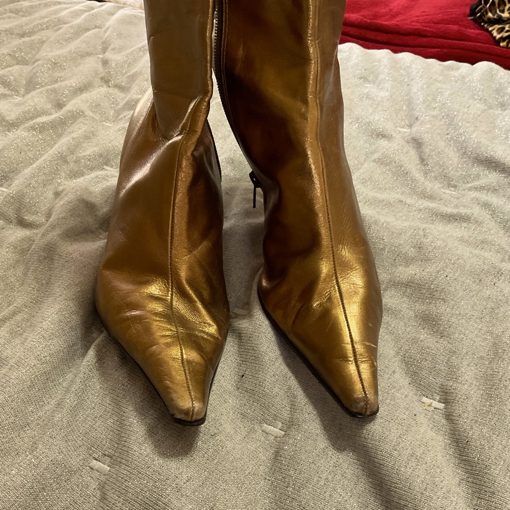 Bronze/gold booties size 10